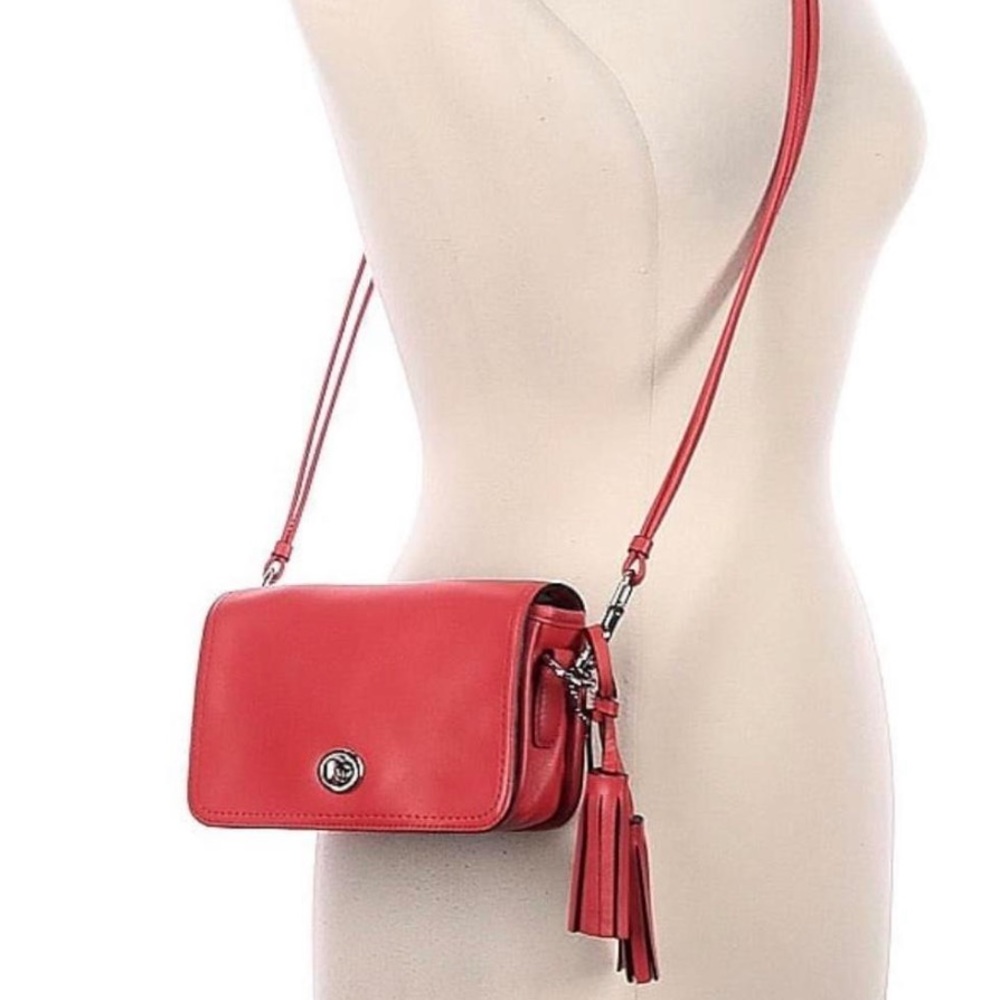 Coach Red leather Legacy Penny crossbody clutch EUC